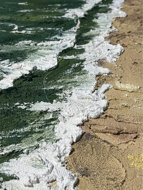 Deep Green Sea Textured Painting