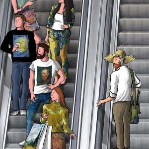 The artistic resonance on the escalator